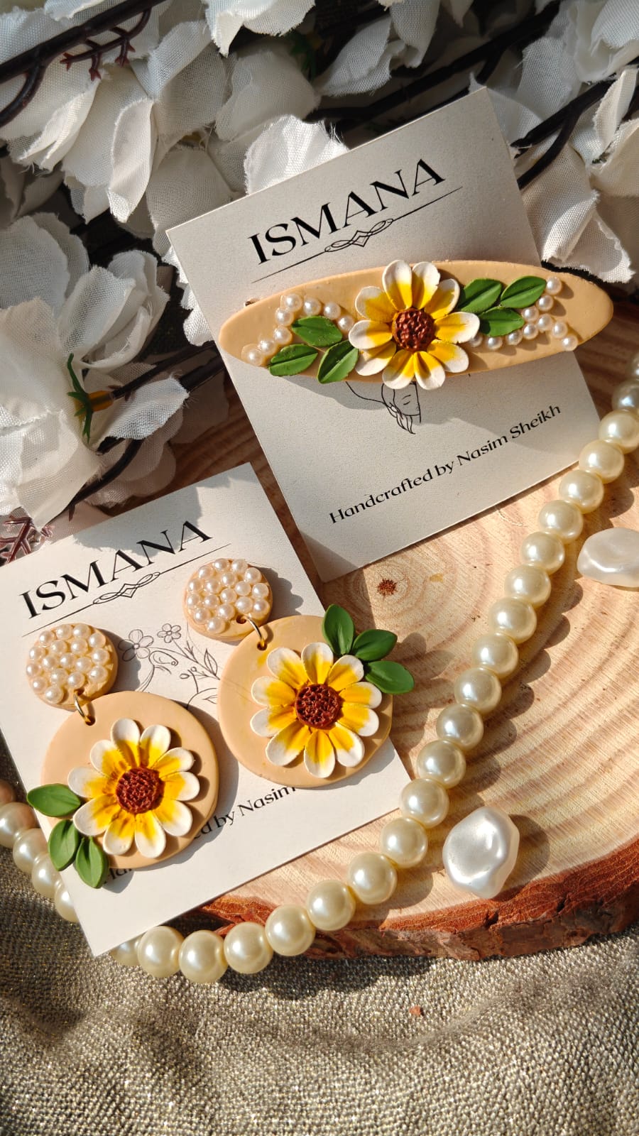 Sunshine Earrings and Hair Clip