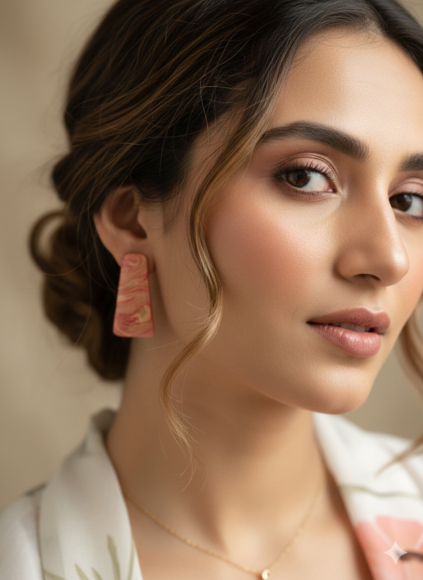 Art-Deco Tapered Slab Earrings