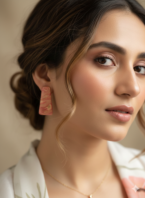 Art-Deco Tapered Slab Earrings