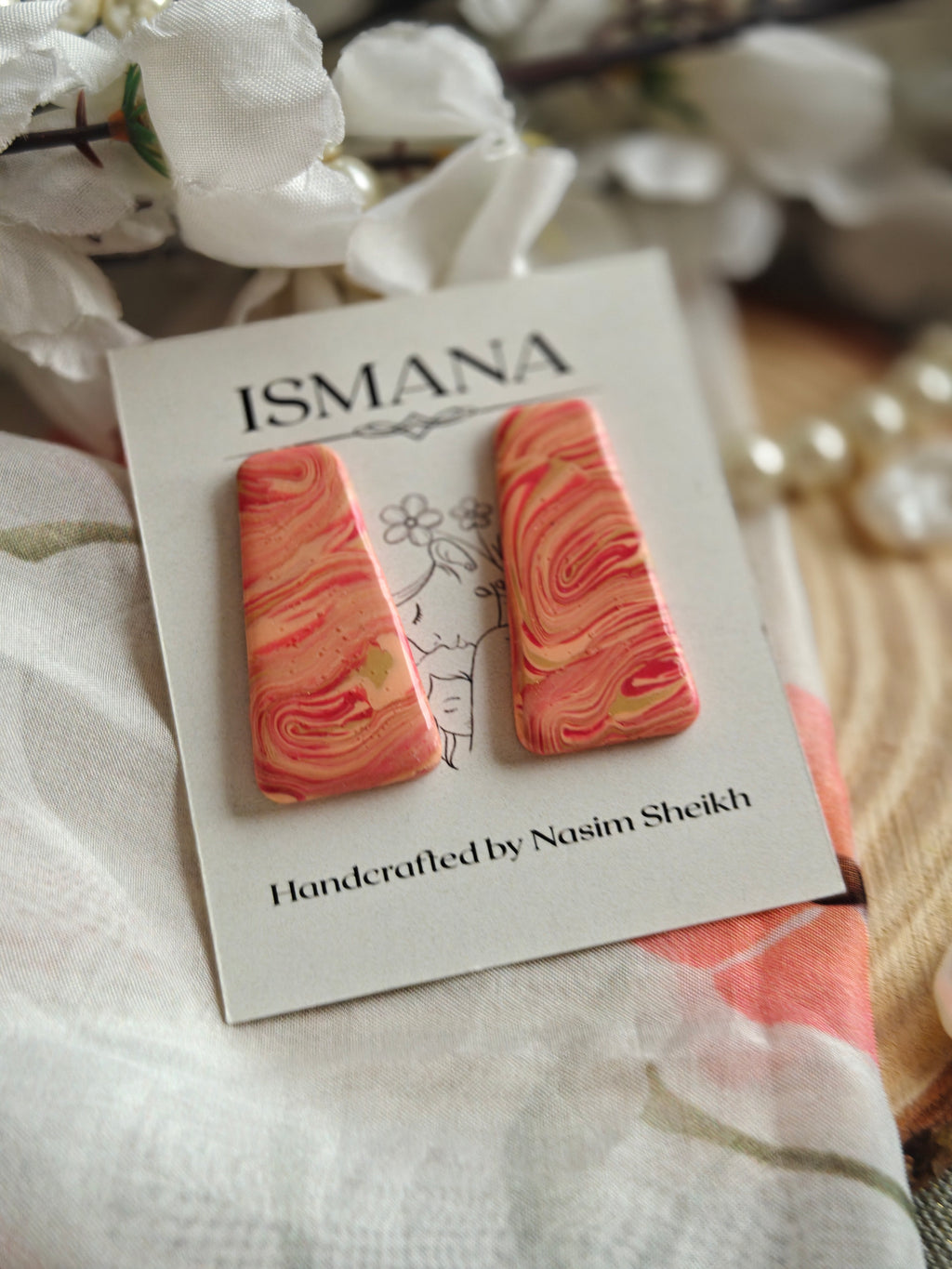 Art-Deco Tapered Slab Earrings